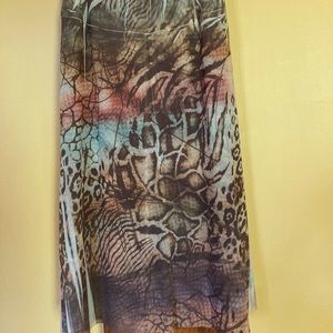 $5 w/ other item Shay California Reversible Skirt Sz S Brown Cream Peach Blue